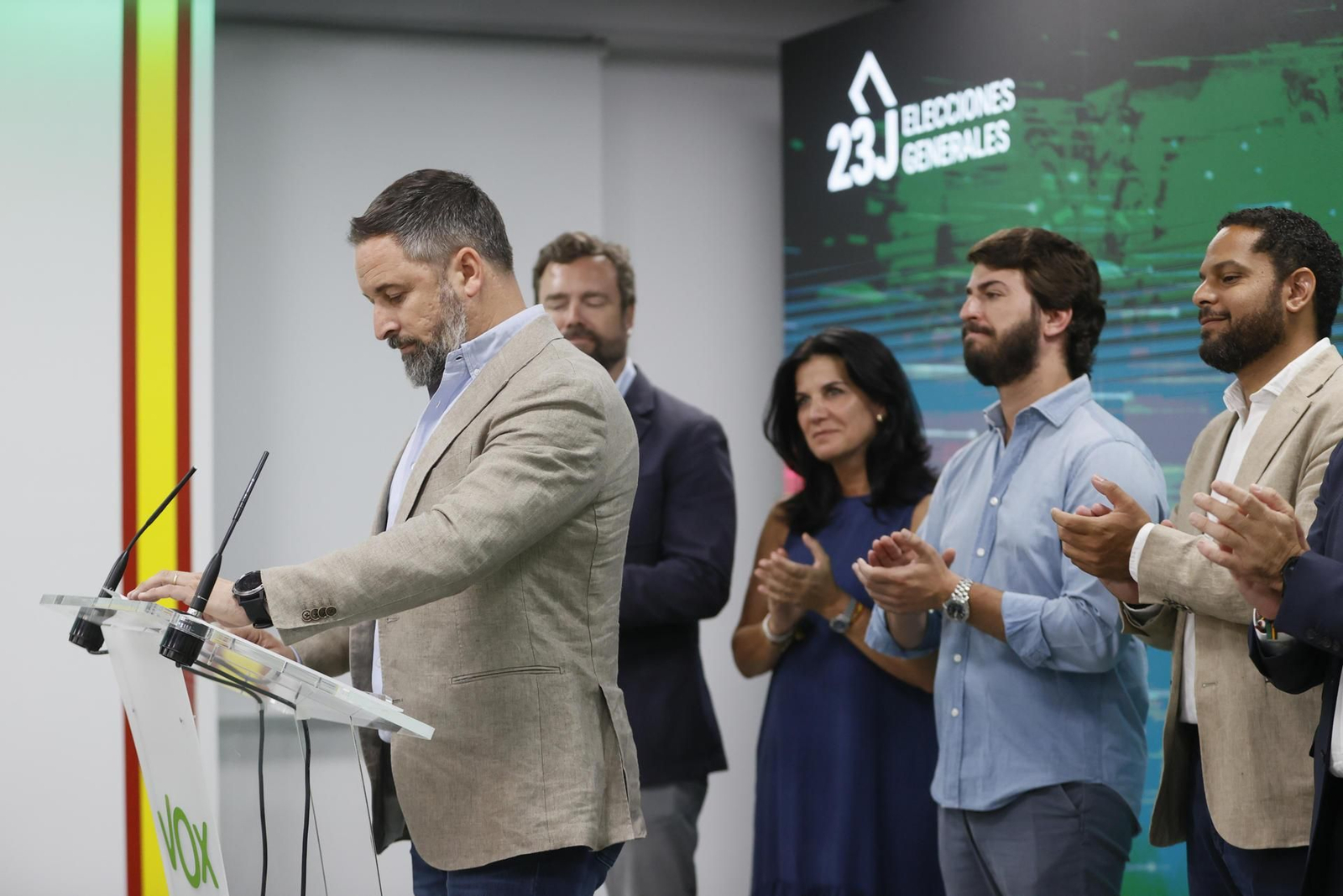 Santiago Abascal valora los resultados de Vox en las elecciones generales.