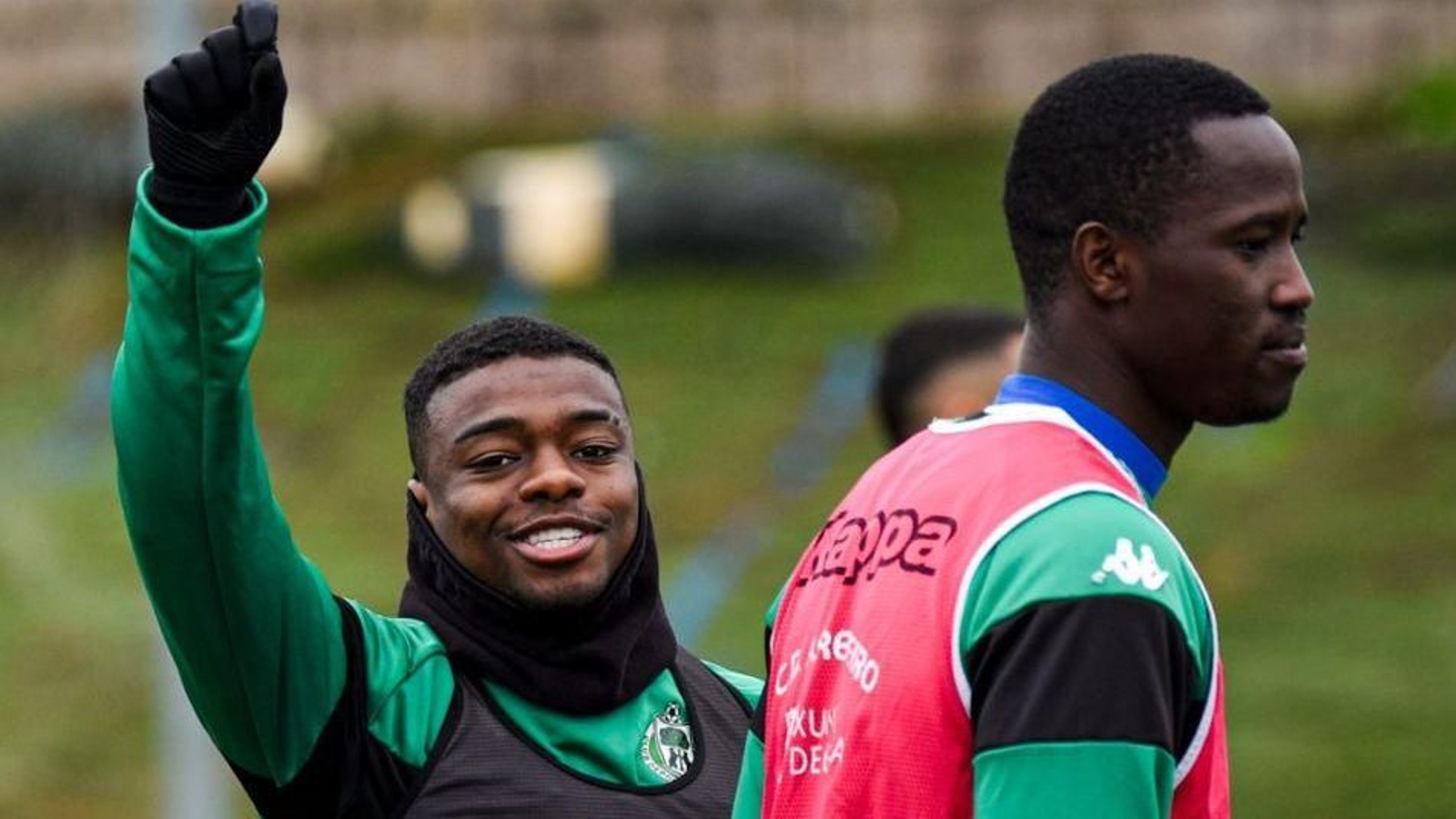 De Camargo y Adilson, durante un entrenamiento.
