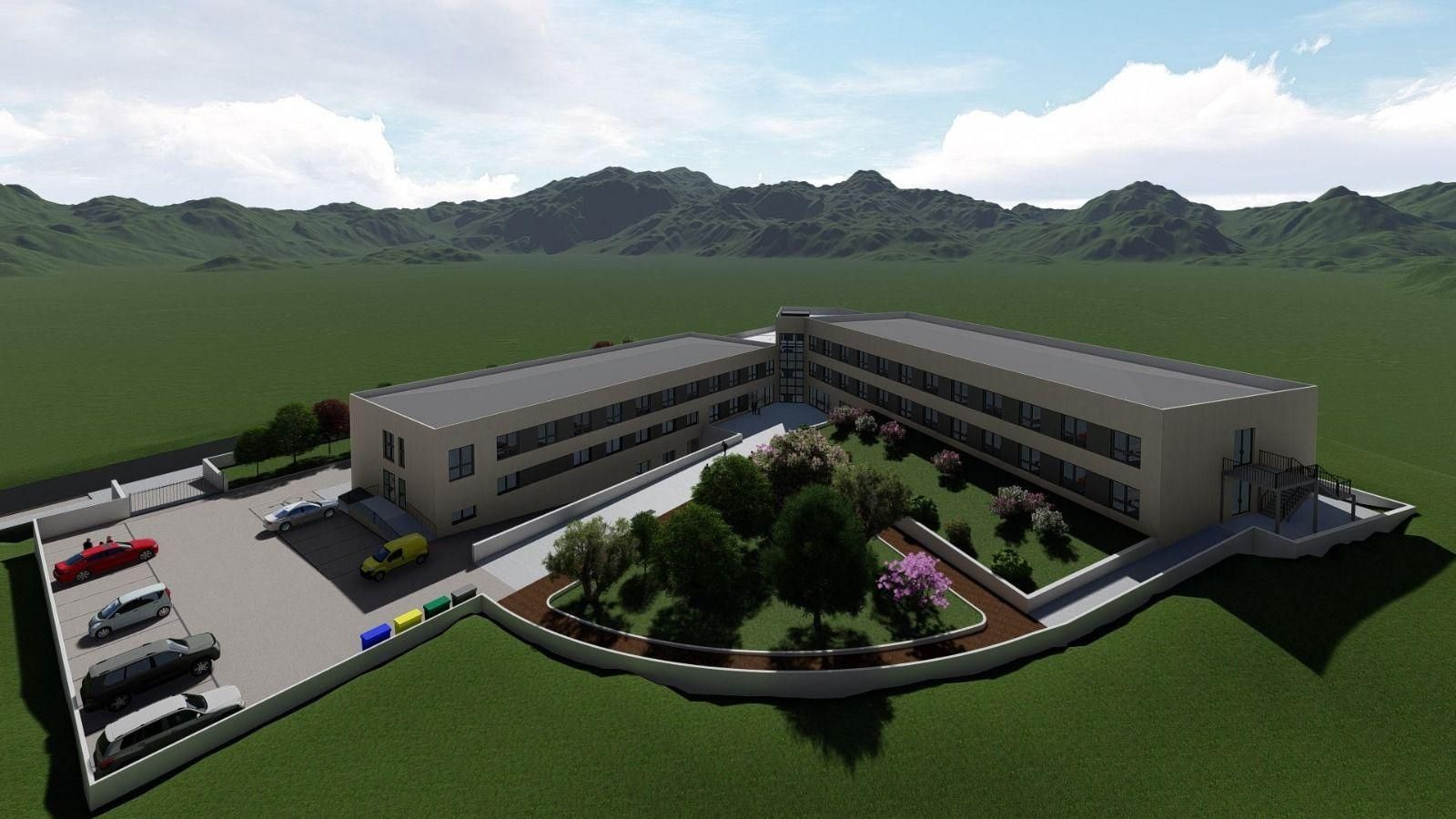 Imagen en 3D del proyecto de la futura residencia.