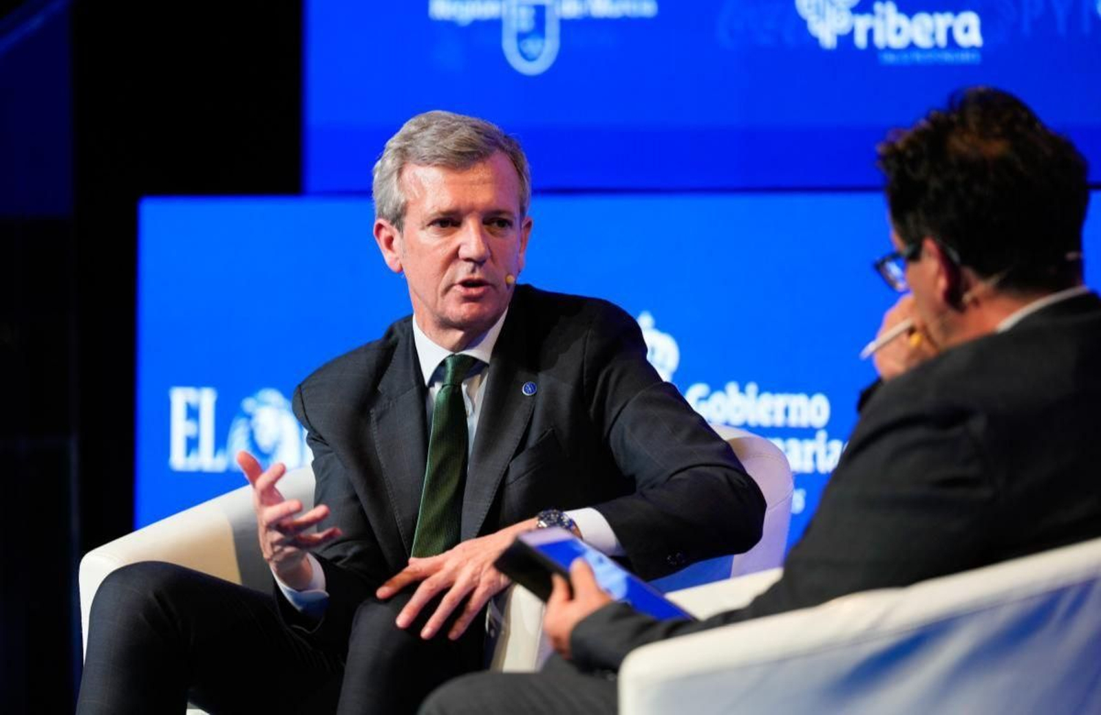 El presidente de la Xunta, Alfonso Rueda, este martes 14 de abril en Madrid.