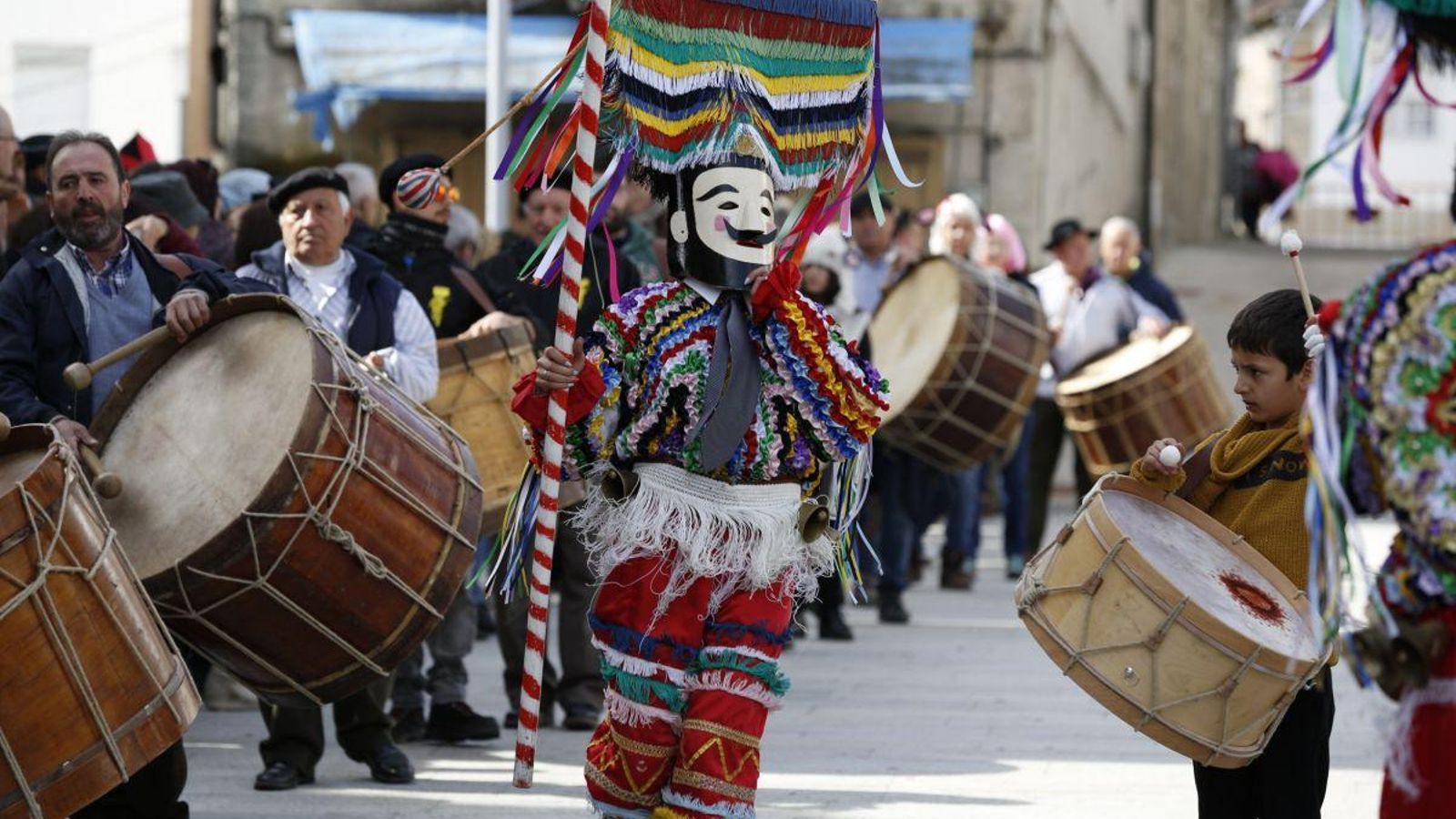 Un boteiro de Vilariño, en el domingo de Entroido.