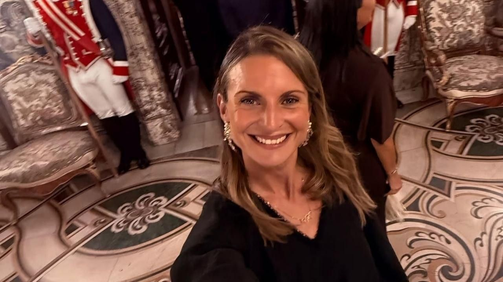 Alice Finot en el Palacio Real de Madrid.
