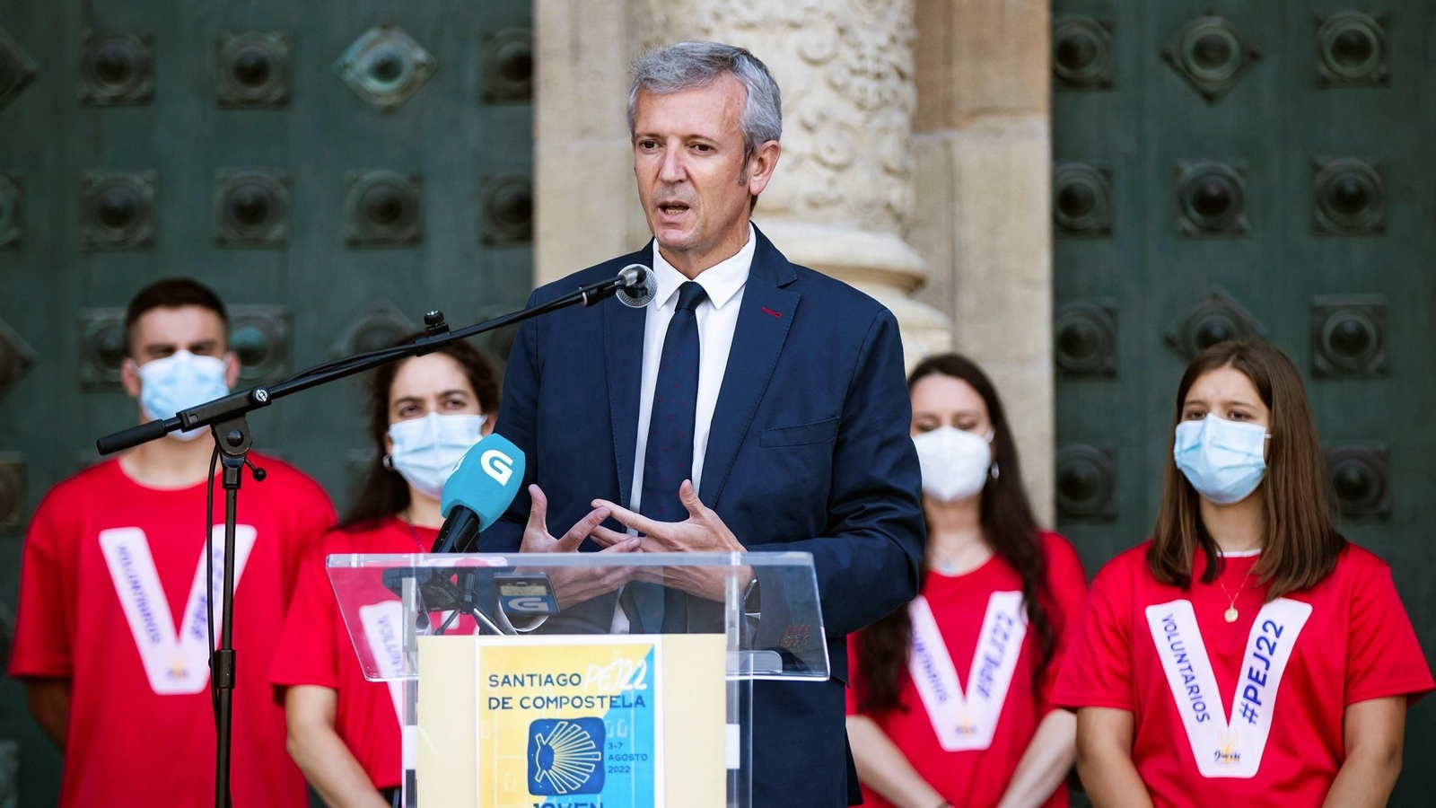 El vicepresidente de la Xunta, durante una comparecencia en Santiago.