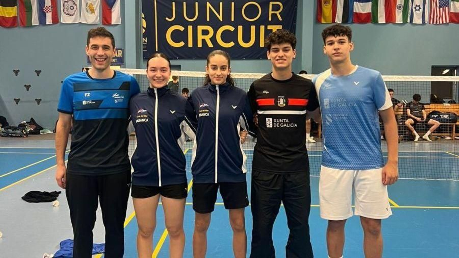 Xoel Álvarez, del Club Athlos,, segundo por la izquierda, en el Hungarian Junior Championships disputada en la ciudad de Pécs (Hungría).