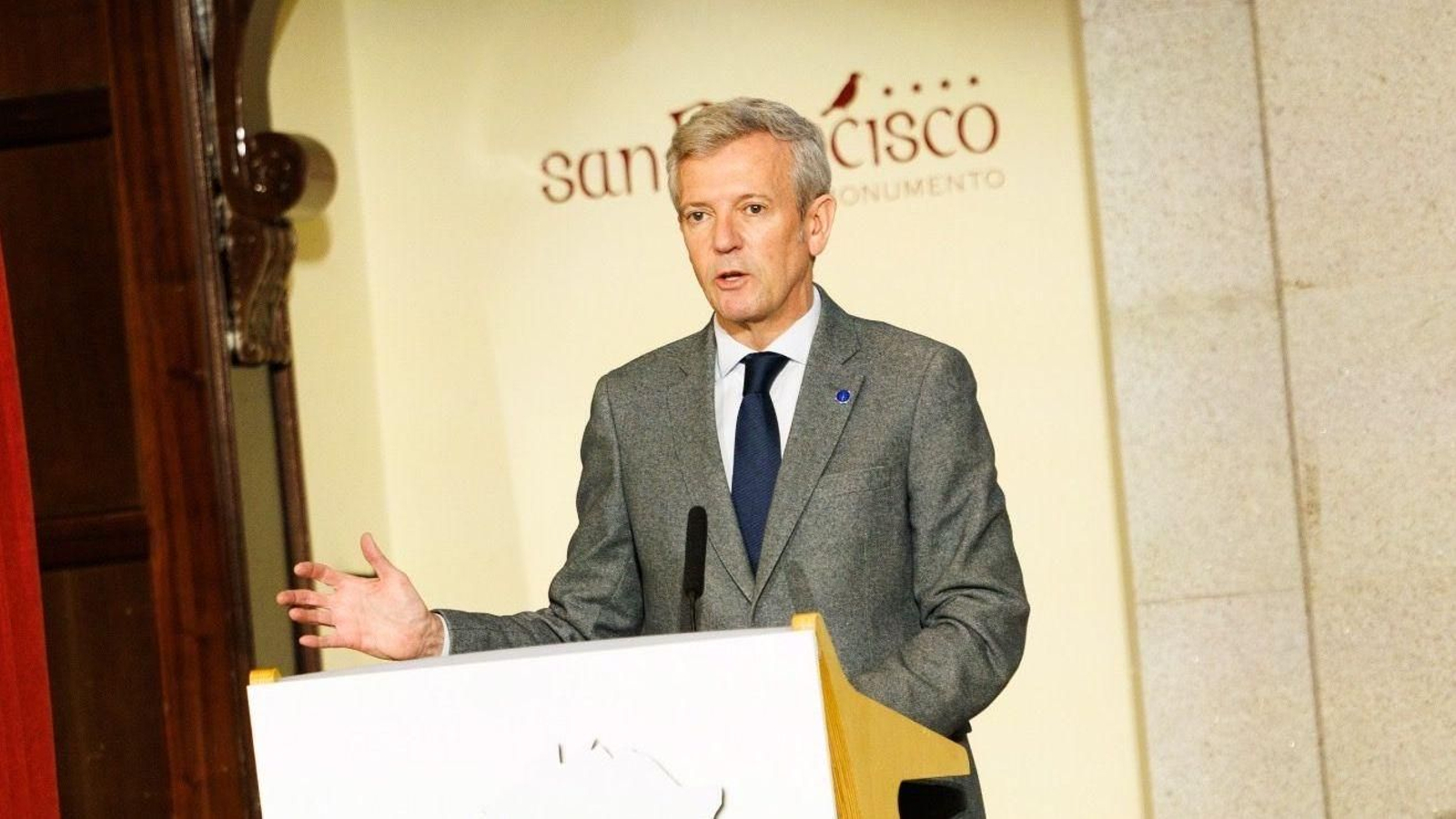 Alfonso Rueda, en un acto este martes.