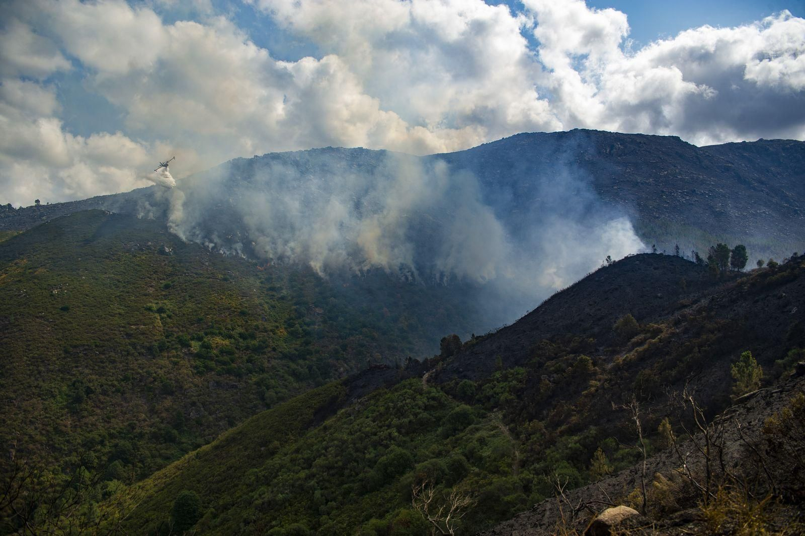 Las llamas arrasan el parque natural del Xurés // FOTO: MARTIÑO PINAL