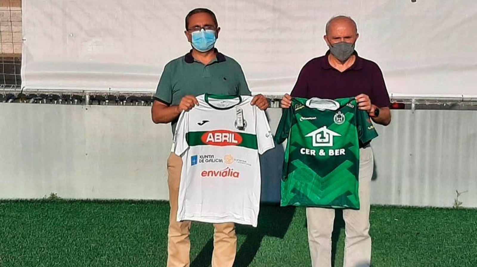 Los presidentes del Arenteiro y del Pabellón, Argimiro Marnotes y Francisco Doforno, respectivamente.