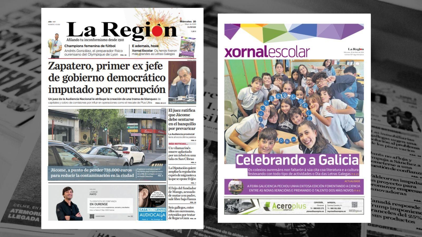 Los titulares de La Región de este miércoles, 20 de mayo