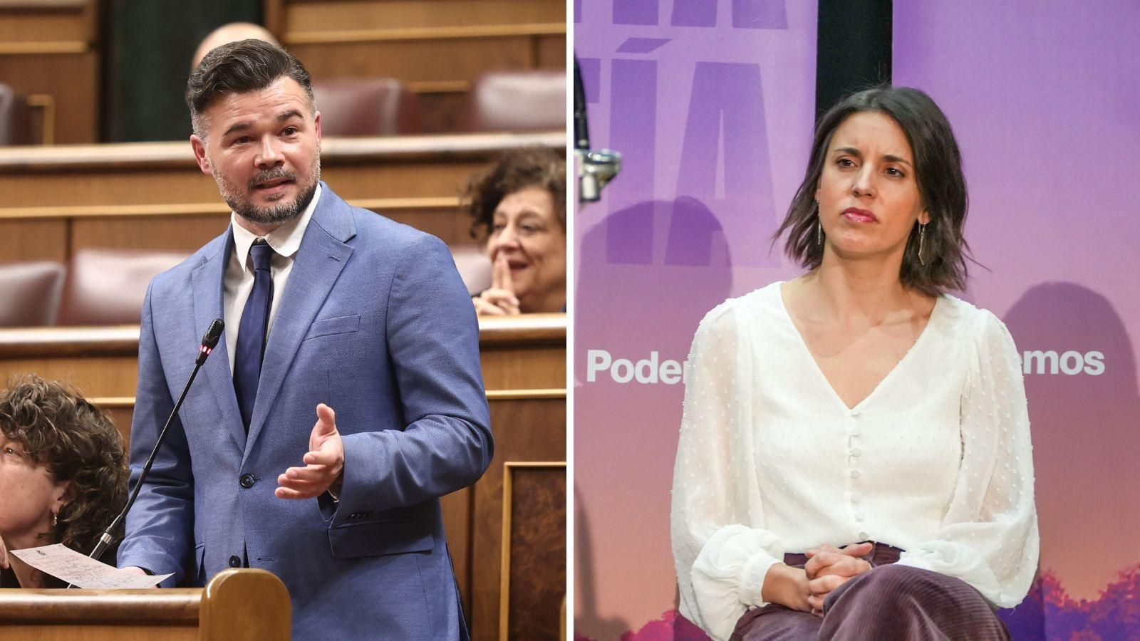 Gabriel Rufián e Irene Montero