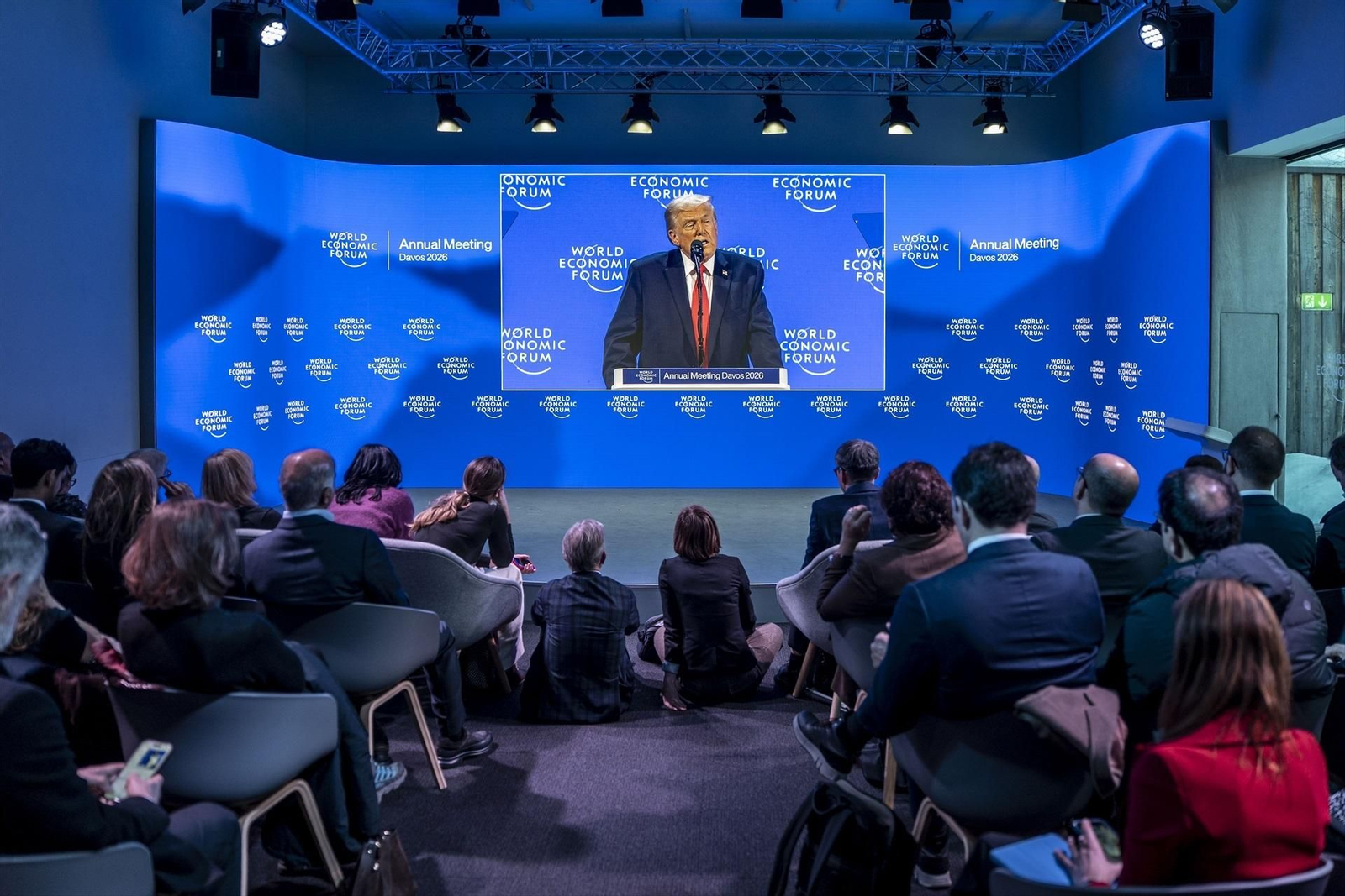 El presidente de Estados Unidos, Donald Trump, comparece en Davos