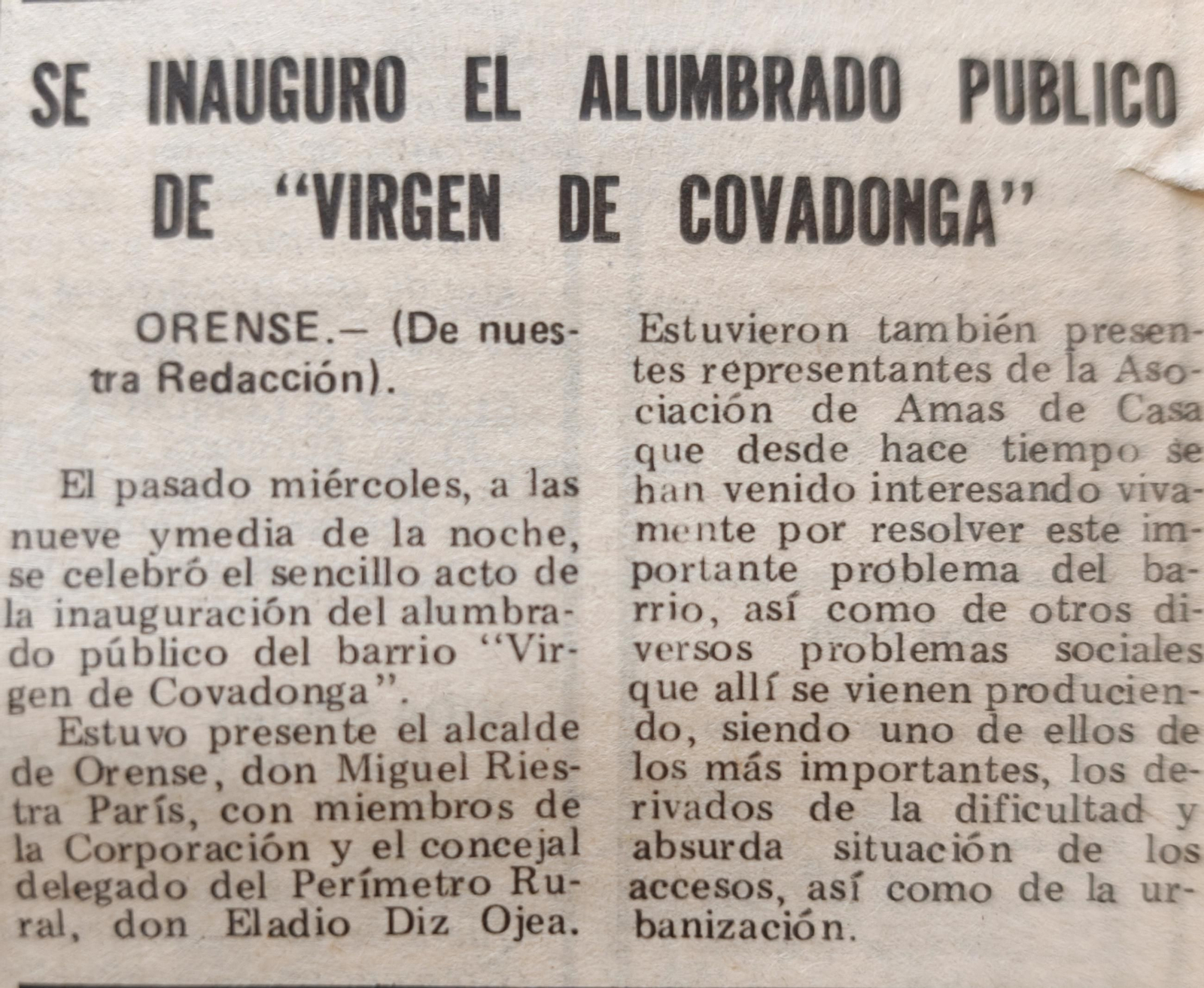 Noticias escaneadas del periódico La Región del 24 de junio de 1976.