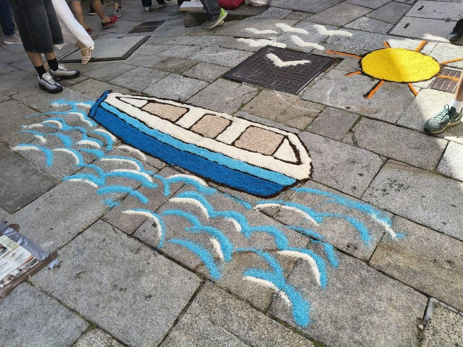 Alfombras florales en Combarro.