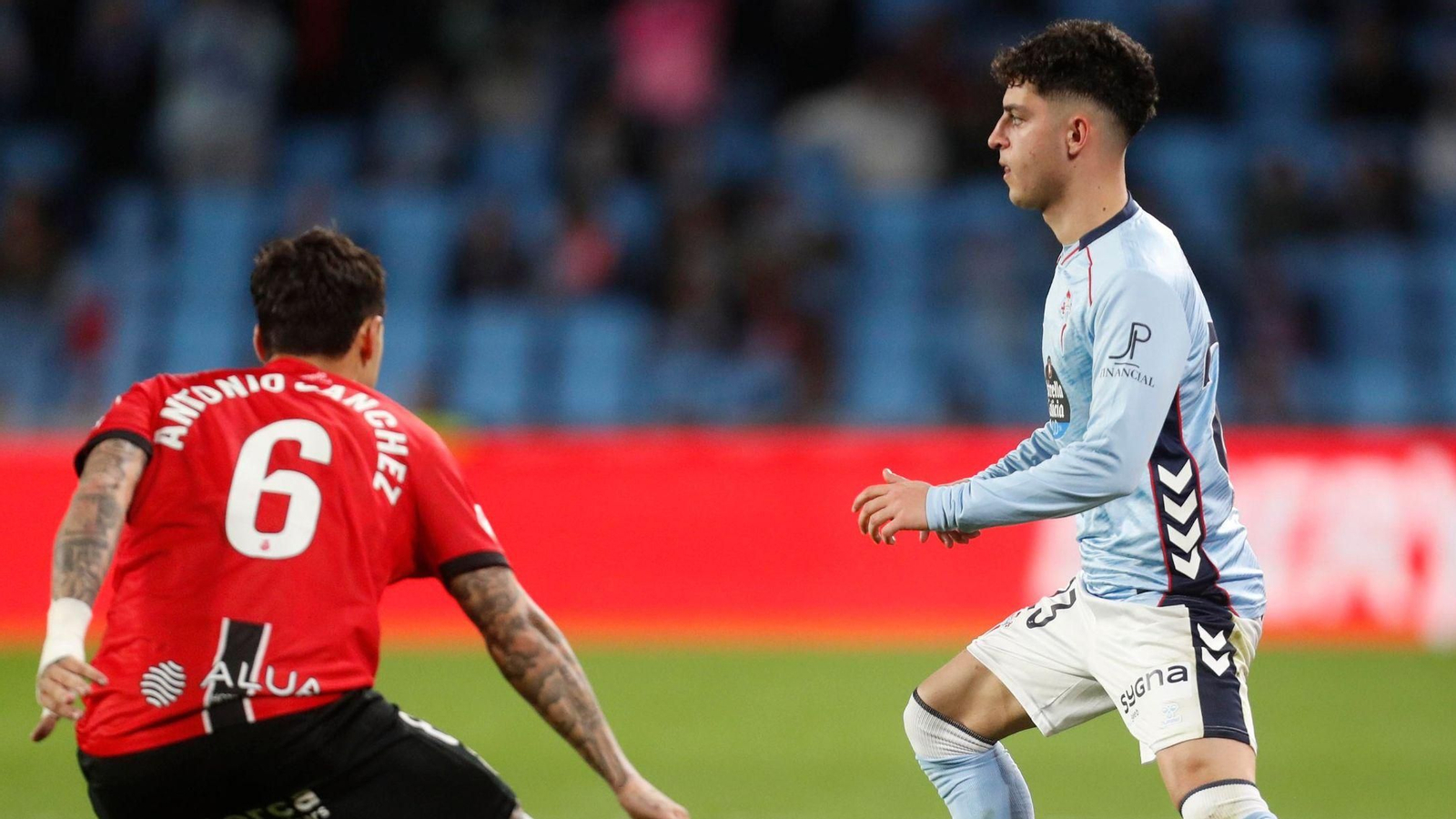 Hugo Álvarez, ante el Mallorca.