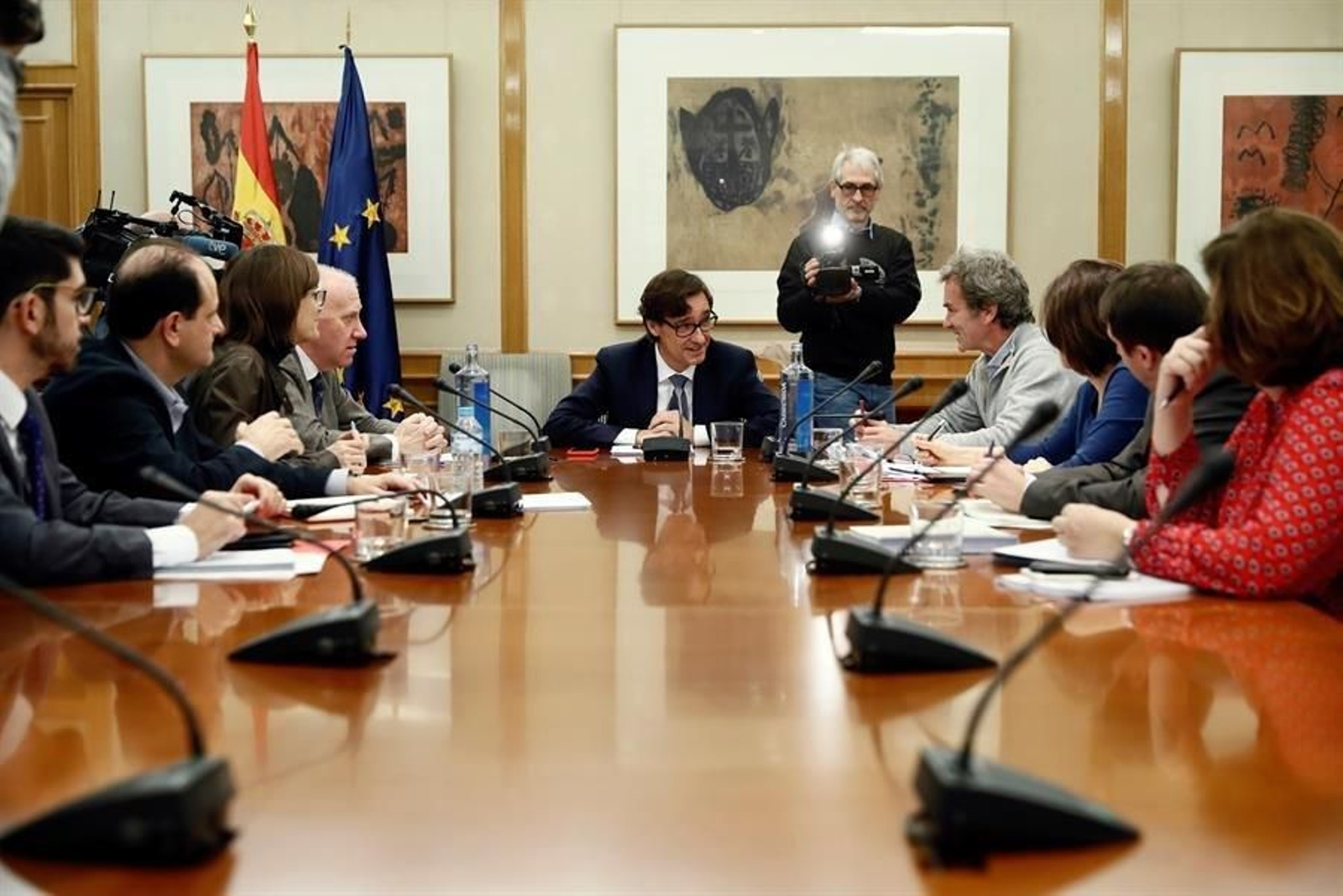 Salvador Illa, en la reunión del Ministerio sobre el coronavirus.