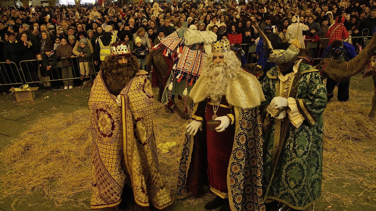 Los reyes Magos en la Plaza Mayor.