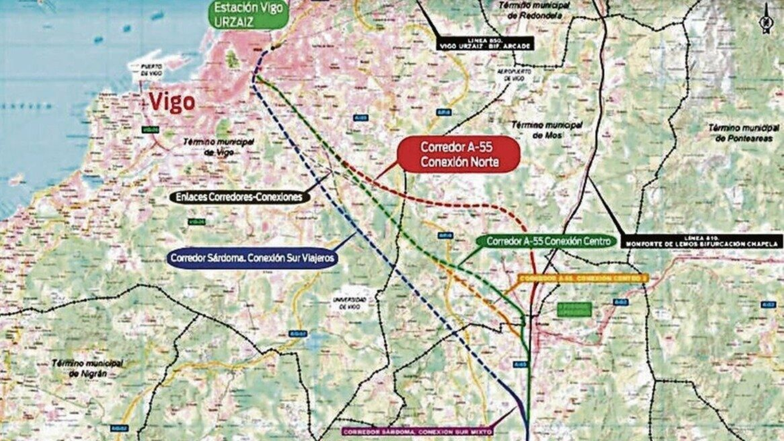 Estudio de la Salida Sur en tren de Vigo.