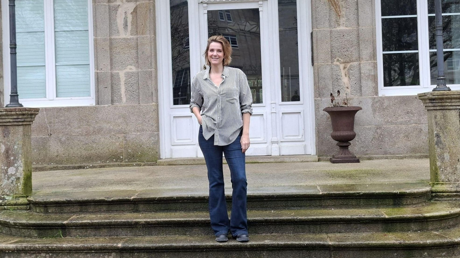 La actiz Eva Martín, en el Balneario de Mondariz.