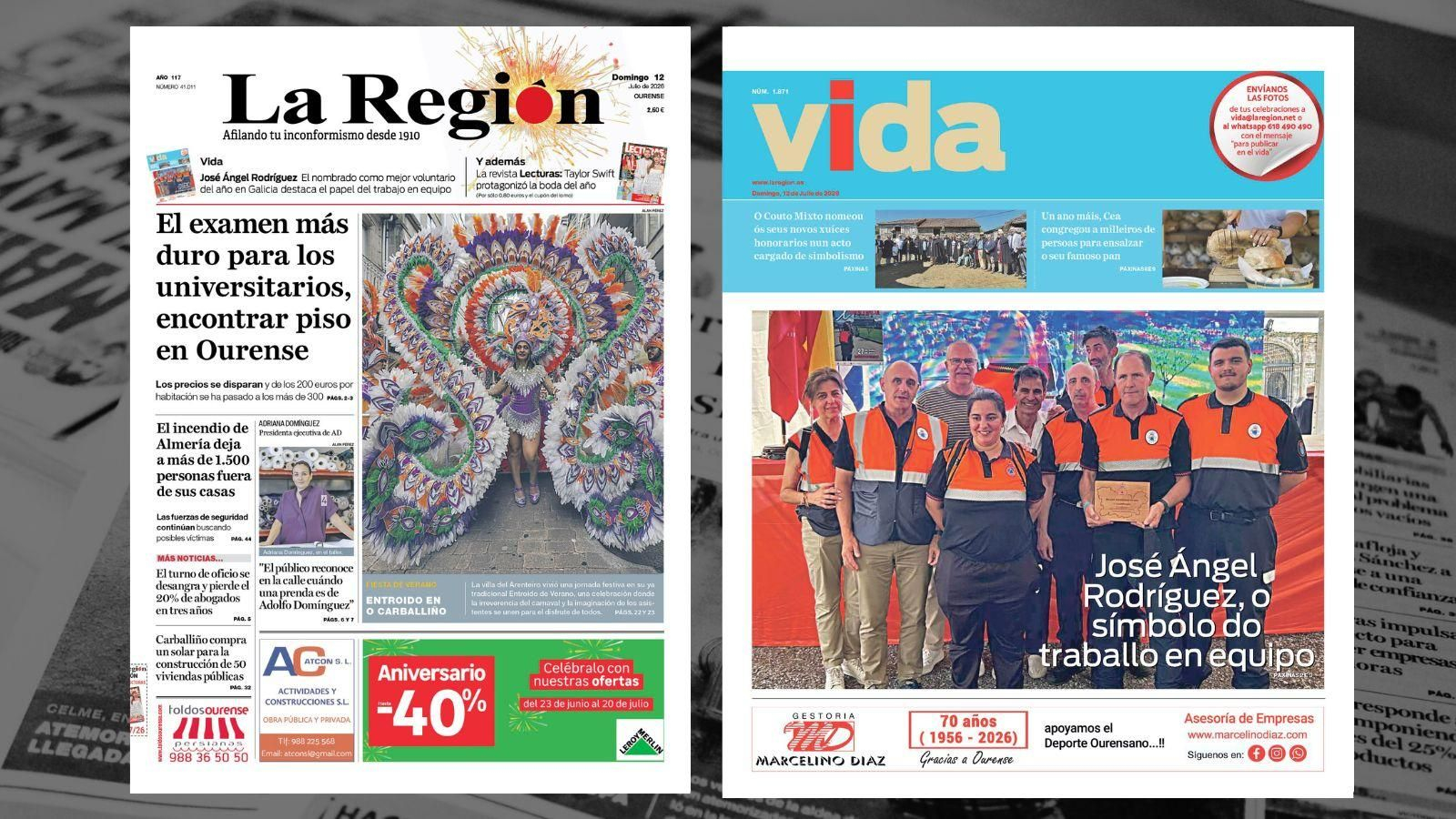 La portada de La Región de este domingo 12 de julio