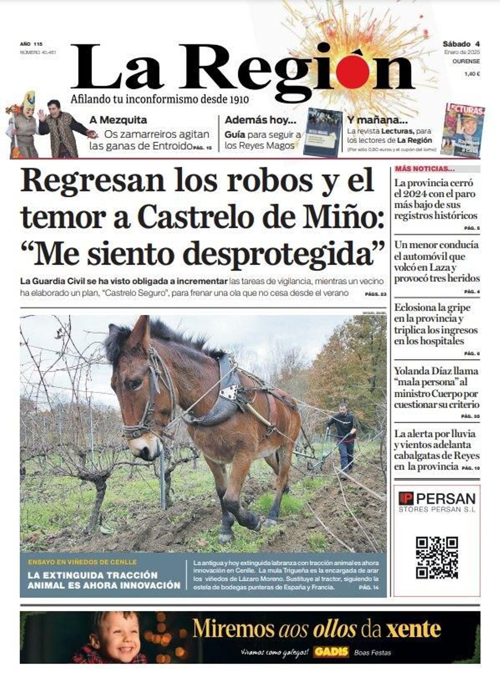 La portada de La Región.