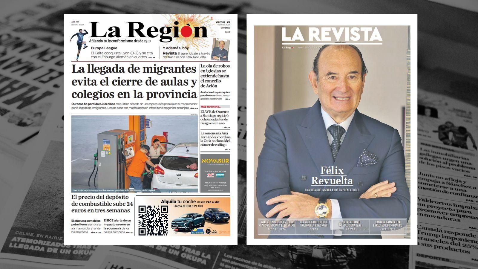Las portadas de La Región este viernes, 20 de marzo.