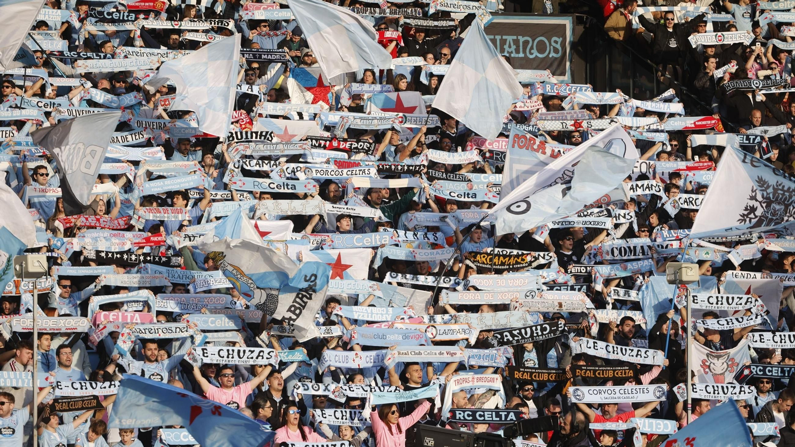 Imagen de la grada de animación de Balaídos en una partido de esta campaña.