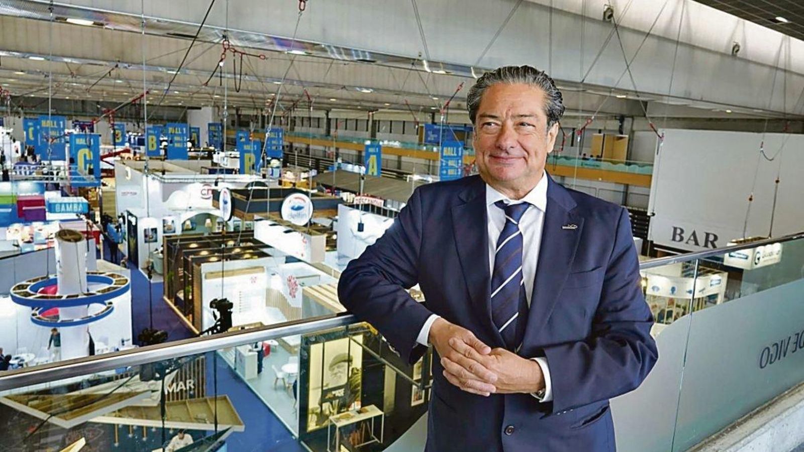 Eloy García, presidente de Conxemar, en el interior del instituto ferial vigués.