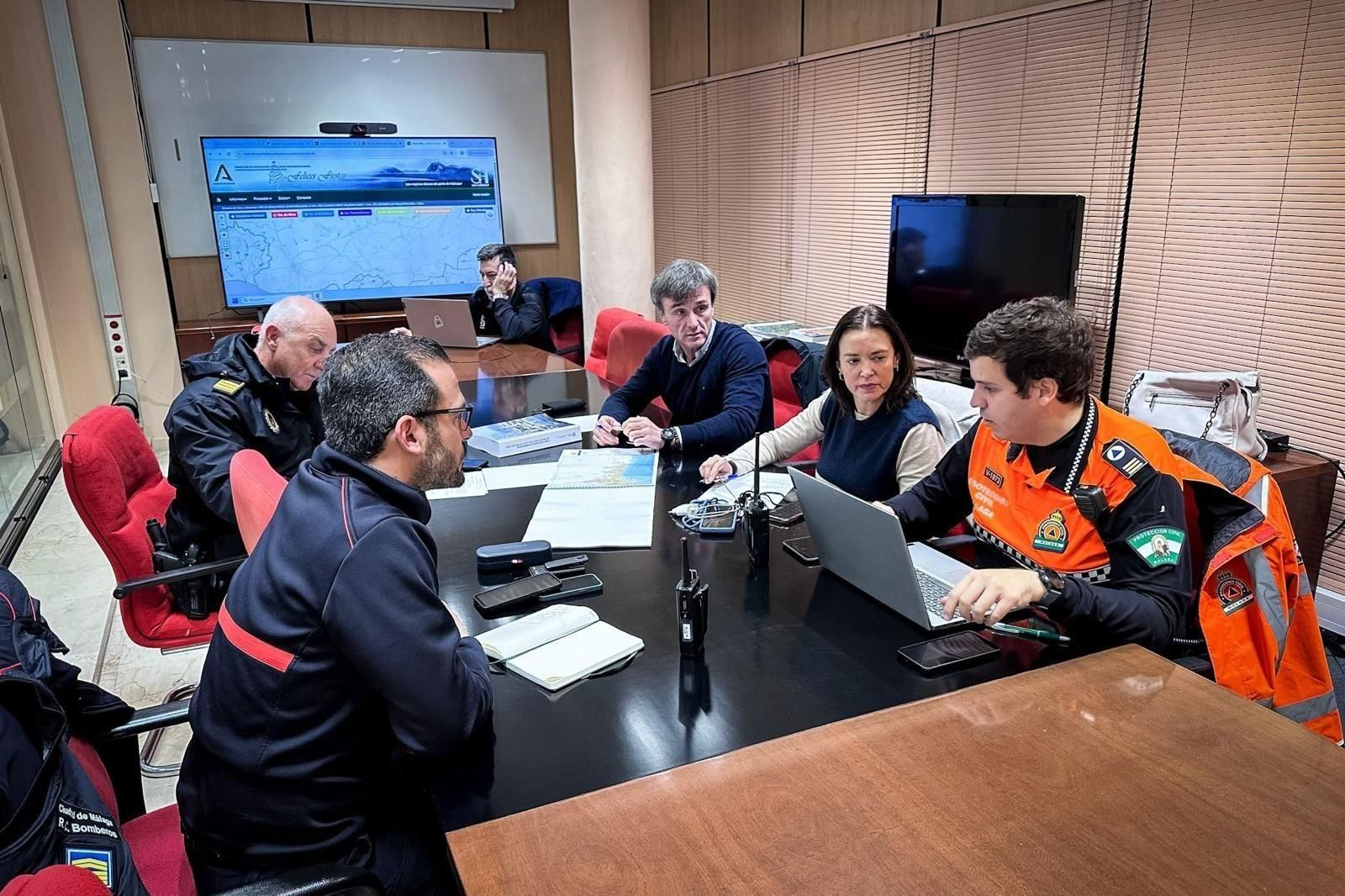 Constituido el Centro de Coordinación Operativa Local (Cecopal) de Málaga debido a las lluvias