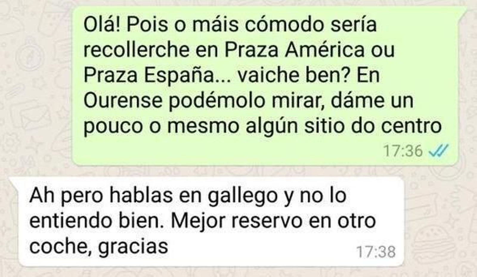 La imagen del whats app mostrado en las redes sociales.