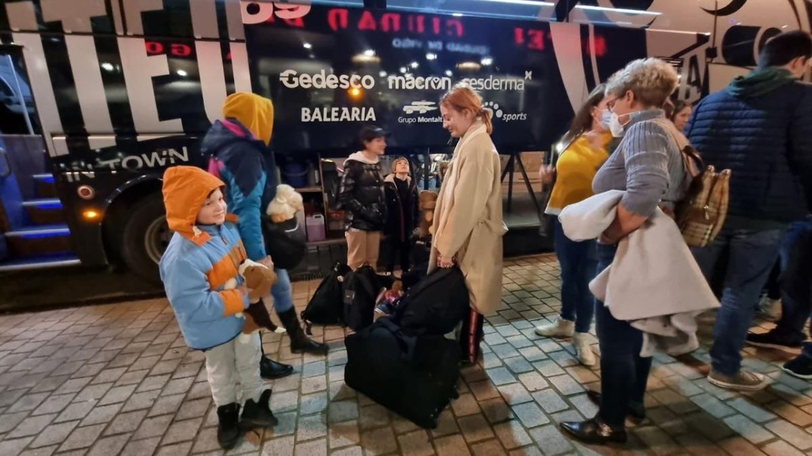 Refugiados ucranianos llegando a Vigo el pasado fin de semana.