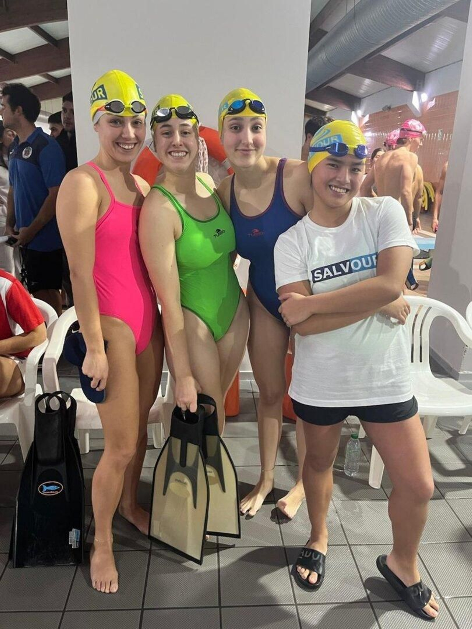 Cuatro socorristas ourensanas.