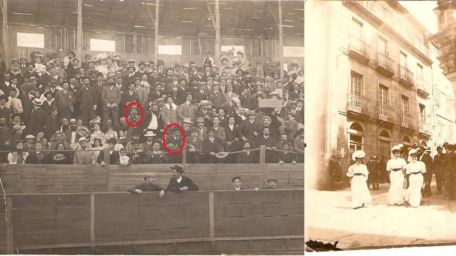 Fotógrafos en los toros y salida de misa. Dos posibles vistas de aquellos años, el aliciente de verse en la foto…