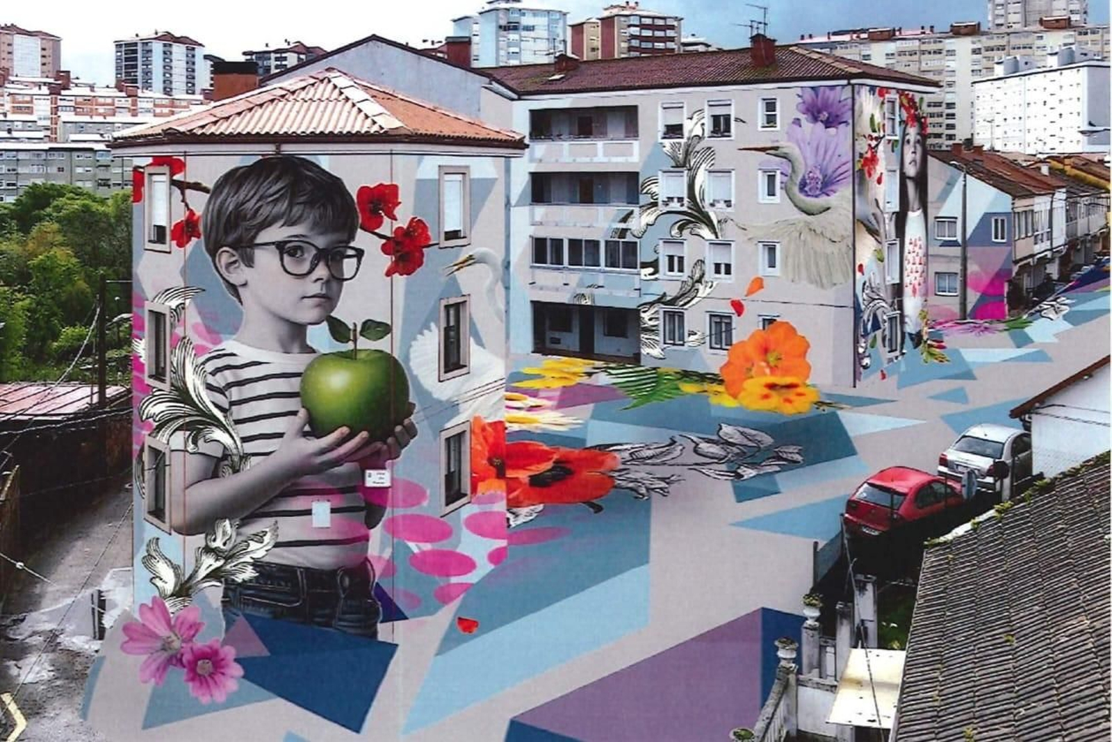 Una infografía que recrea la intervención artística que proyecta el Concello.