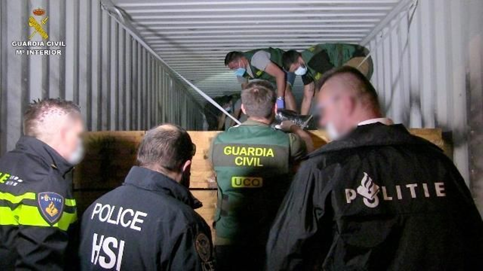 Imagen de una de las aprehensiones de cocaína realizadas a este grupo internacional criminal.