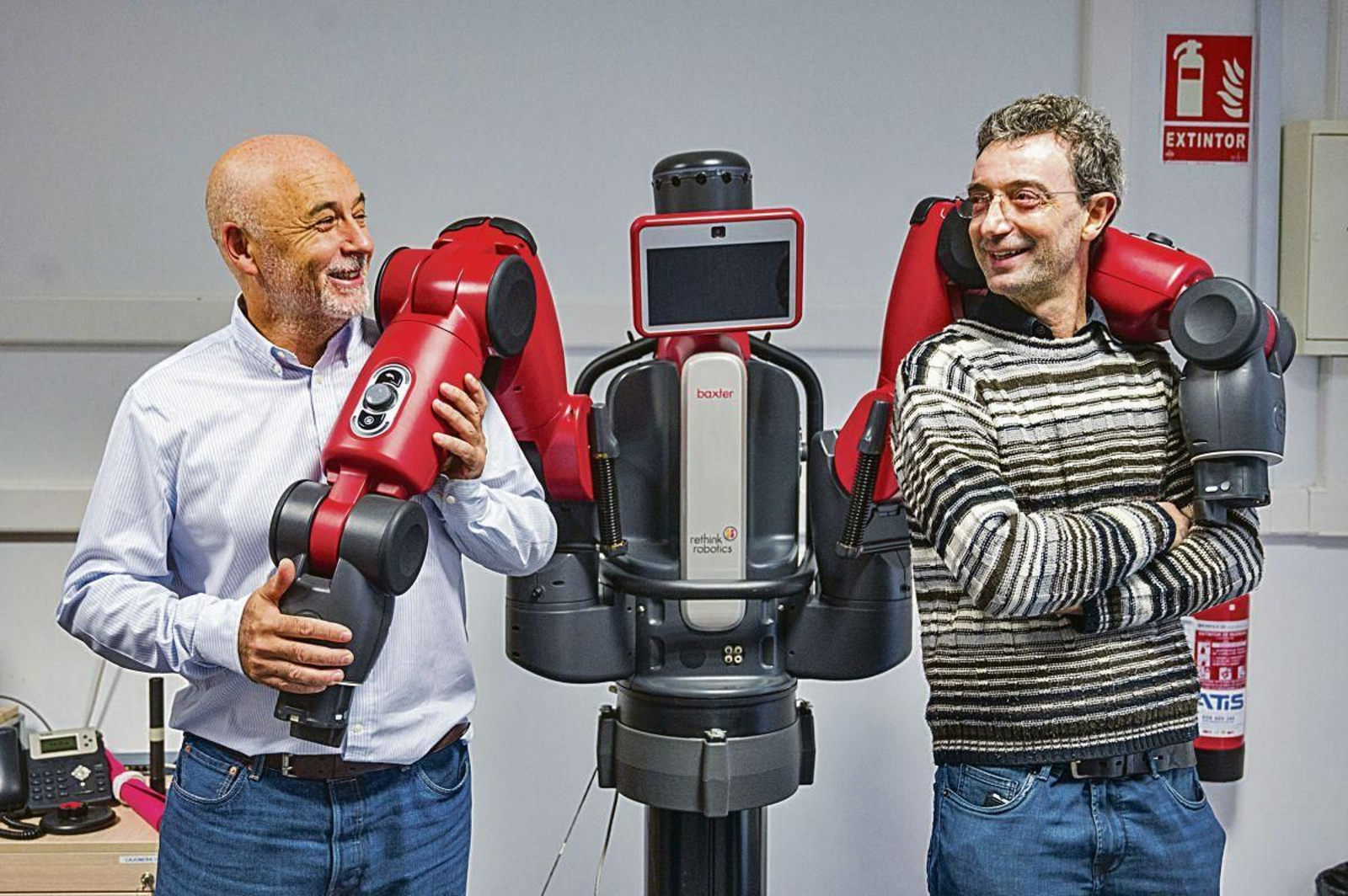Juan Manuel López Soler y Eduardo Ros Vidal en la Universidad de Granada.