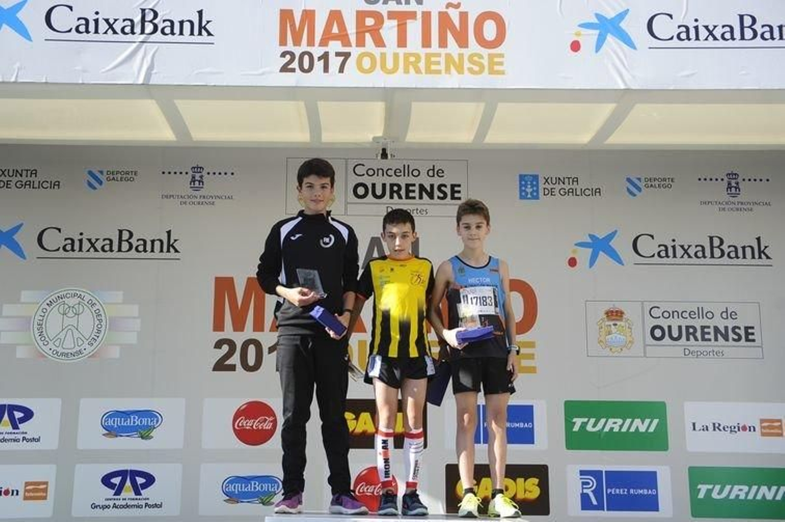 SUB 14 MASCULINA/ Sergio Prieto, Brais Picón y Héctor Rodríguez.
