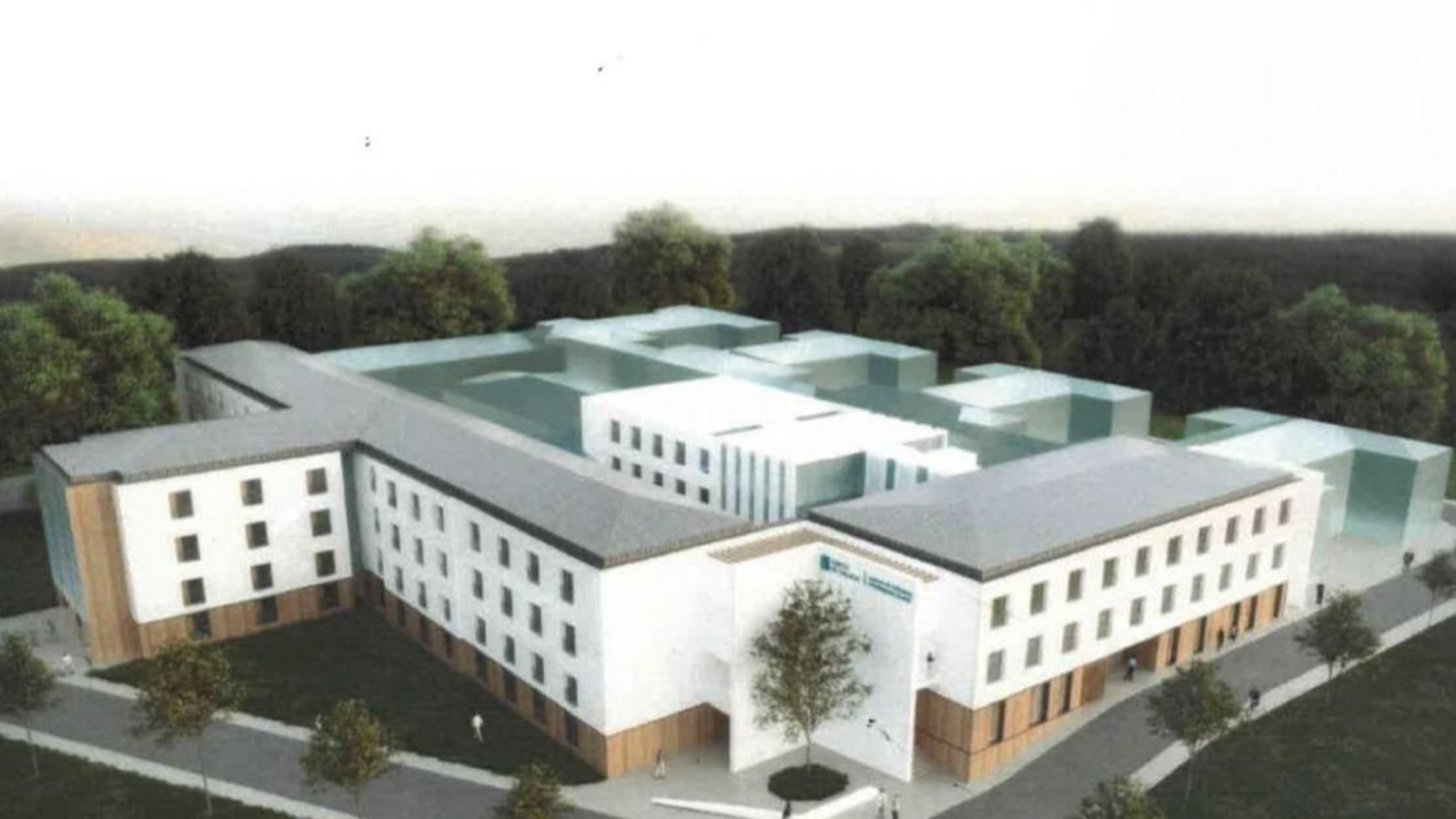 Maqueta del nuevo complejo sociosanitario del Rebullón, en Mos.