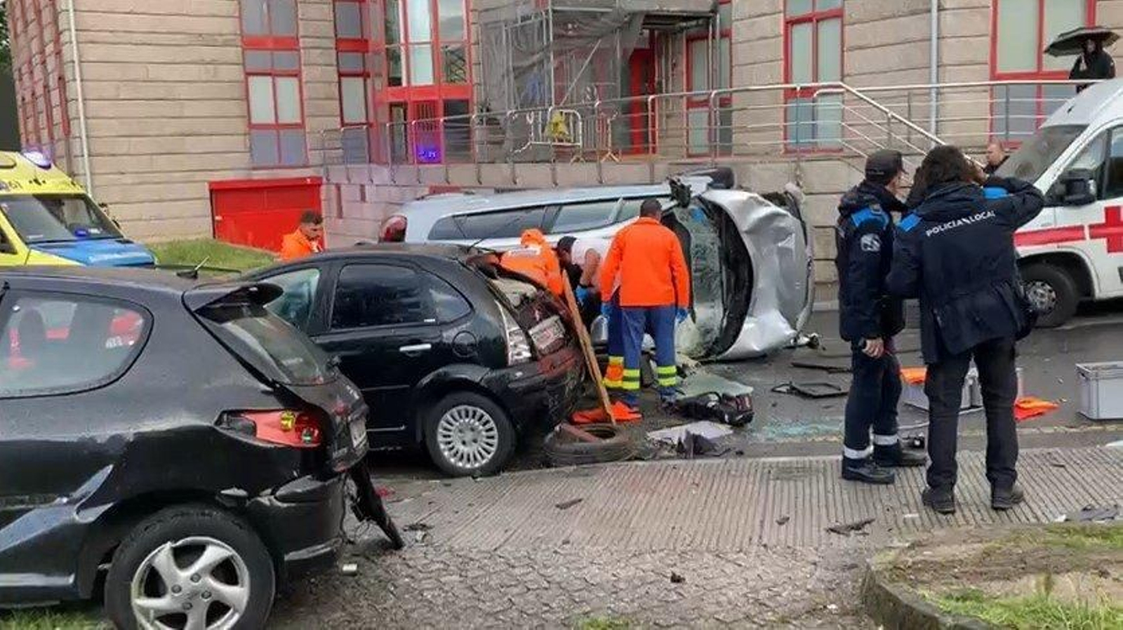 Accidente múltiple en Ourense