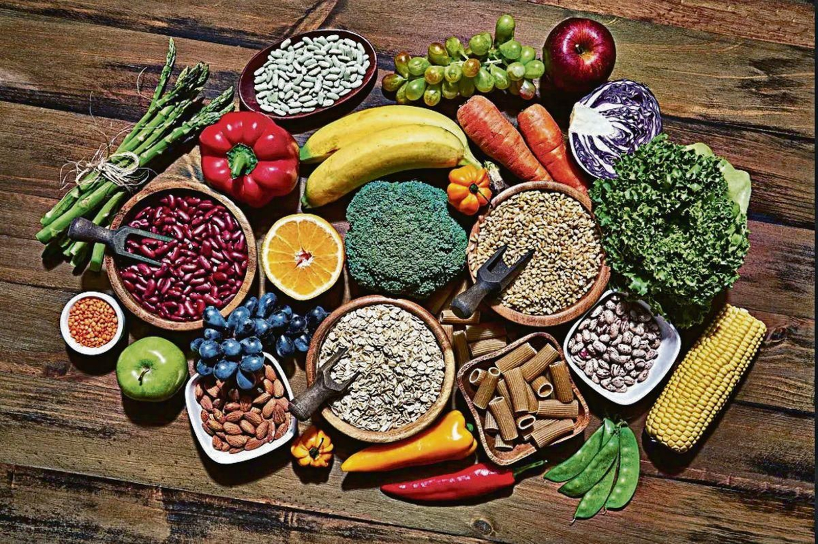 Algunos de los alimentos bajos en proteínas.
