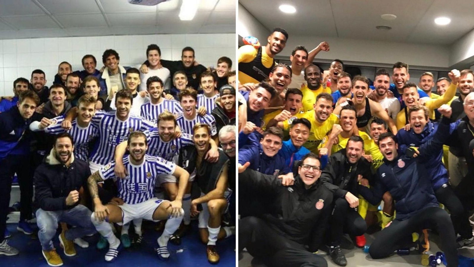 Mikel en aquella Real Sociedad, en la despedida de Vela, y Pedro en el Girona tras ganar en el Metropolitano. Aquellos inicios con Juan Carlos Andrés.