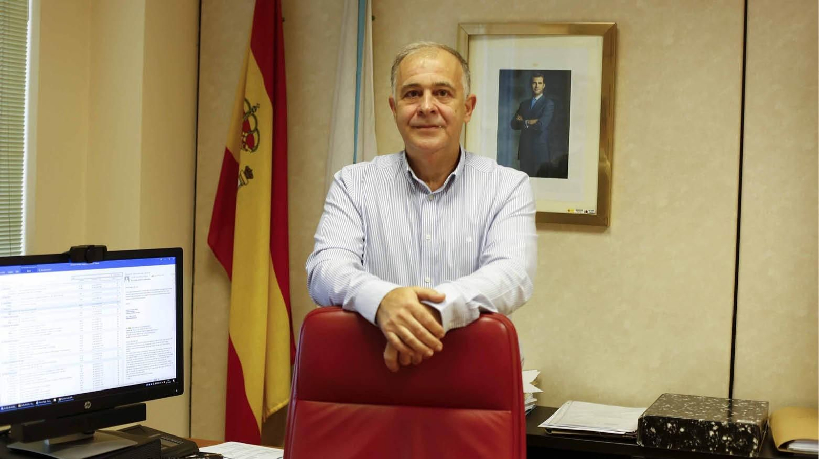 Miguel Ángel García, en su despacho de Capitanía.