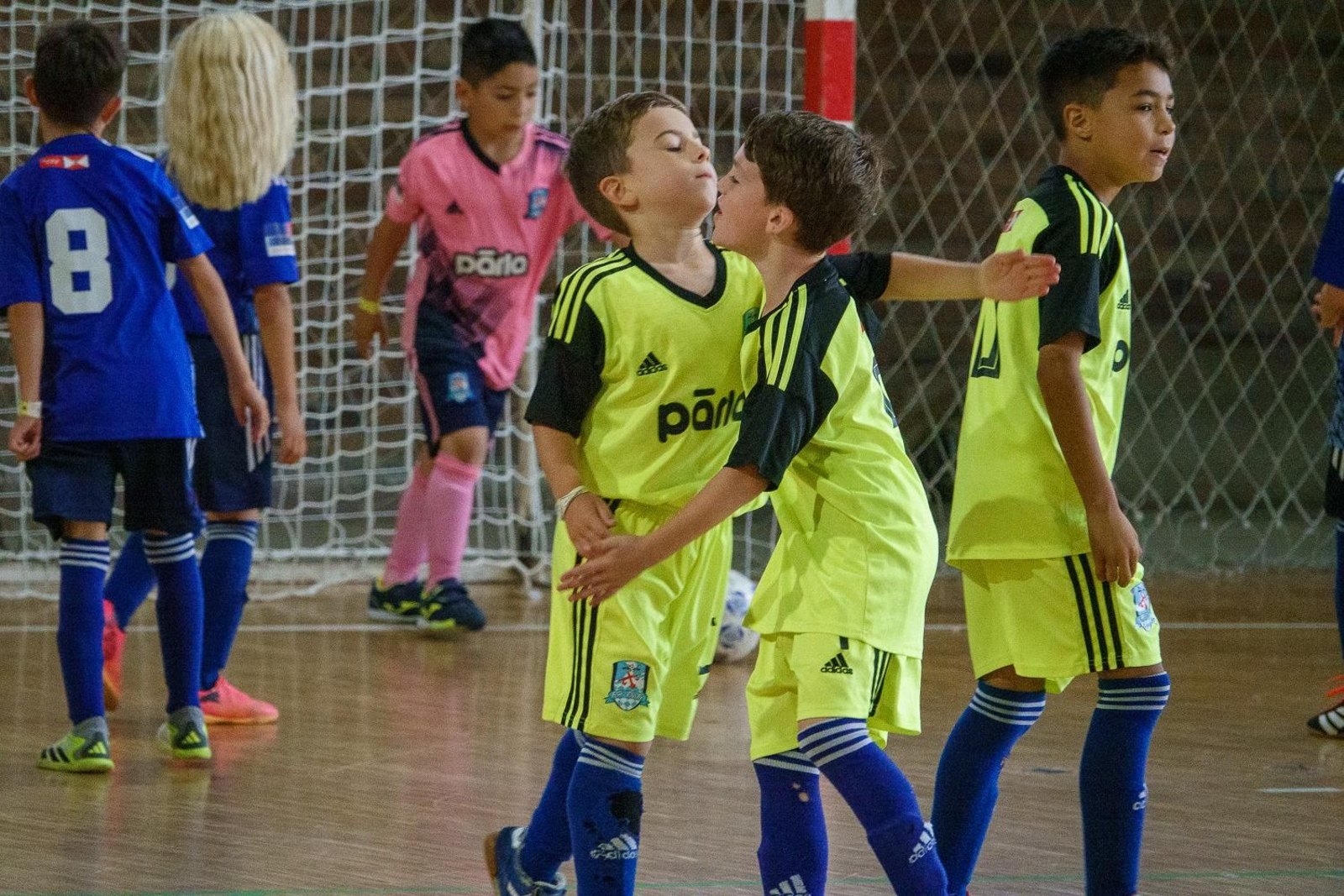 Partido de fútbol sala de la Vigo Cup en O Berbés.