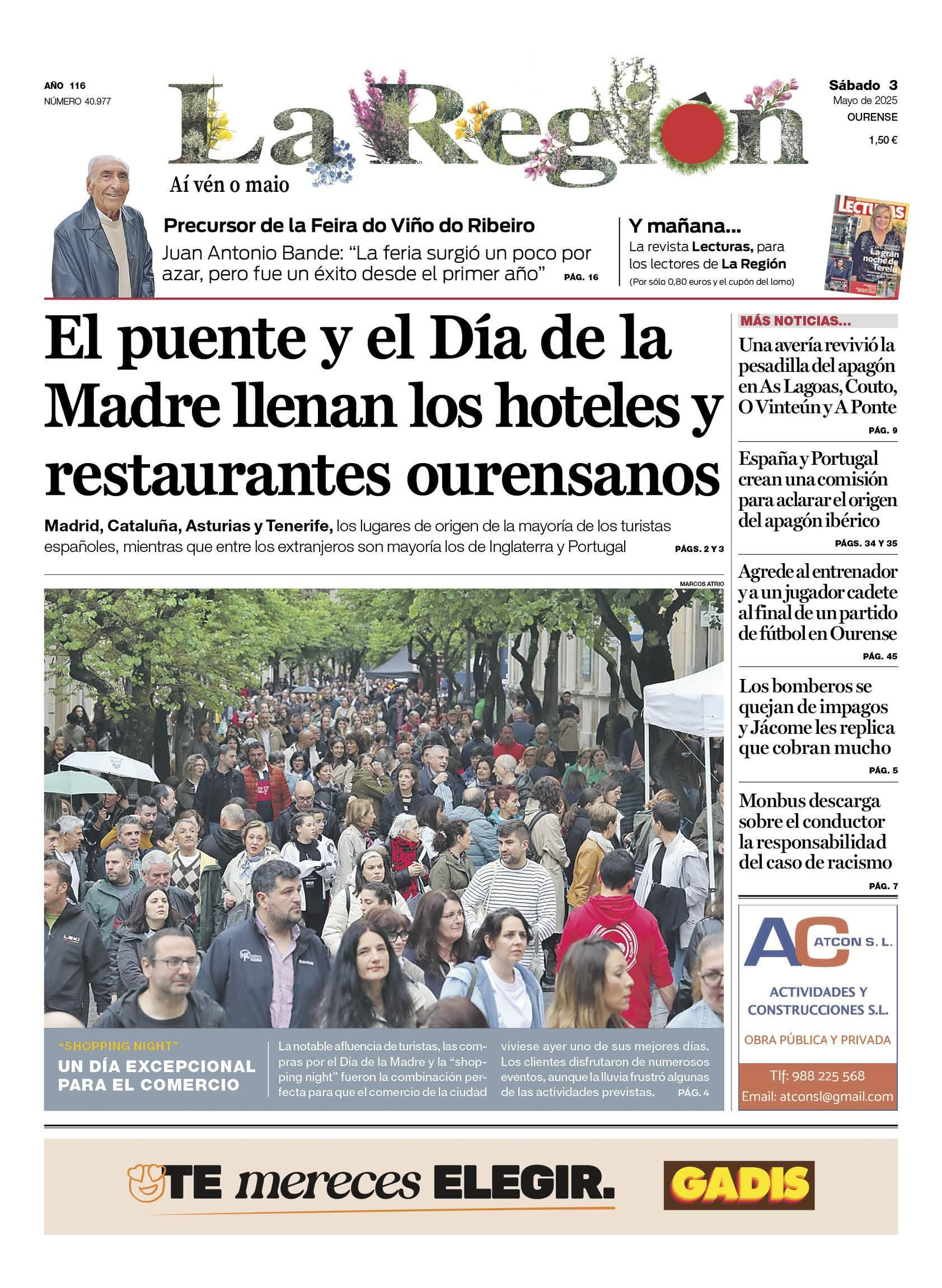 Portada del sábado