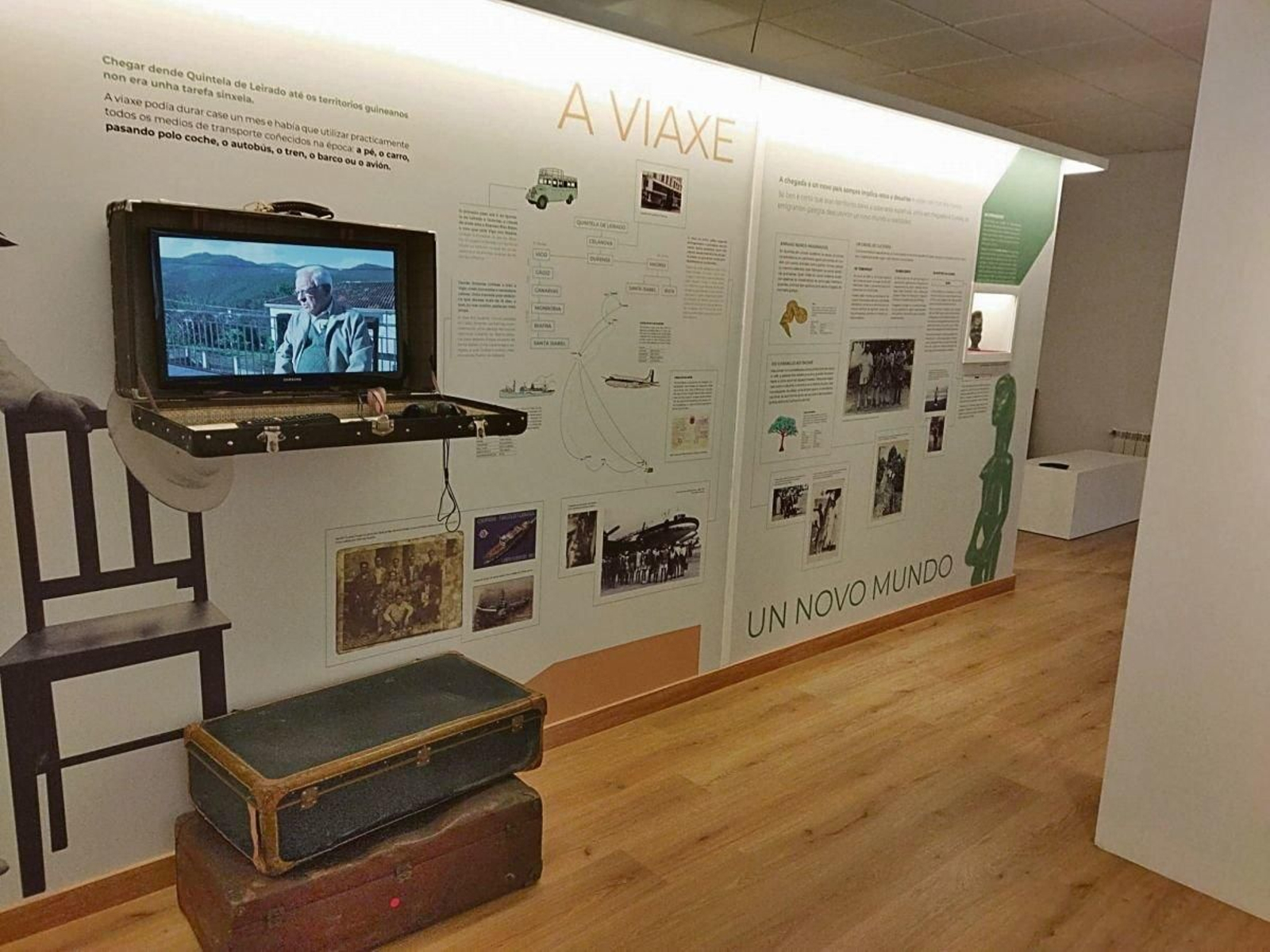 El espacio expositivo realiza un recorrido por las diferentes fases de la emigración a Guinea.