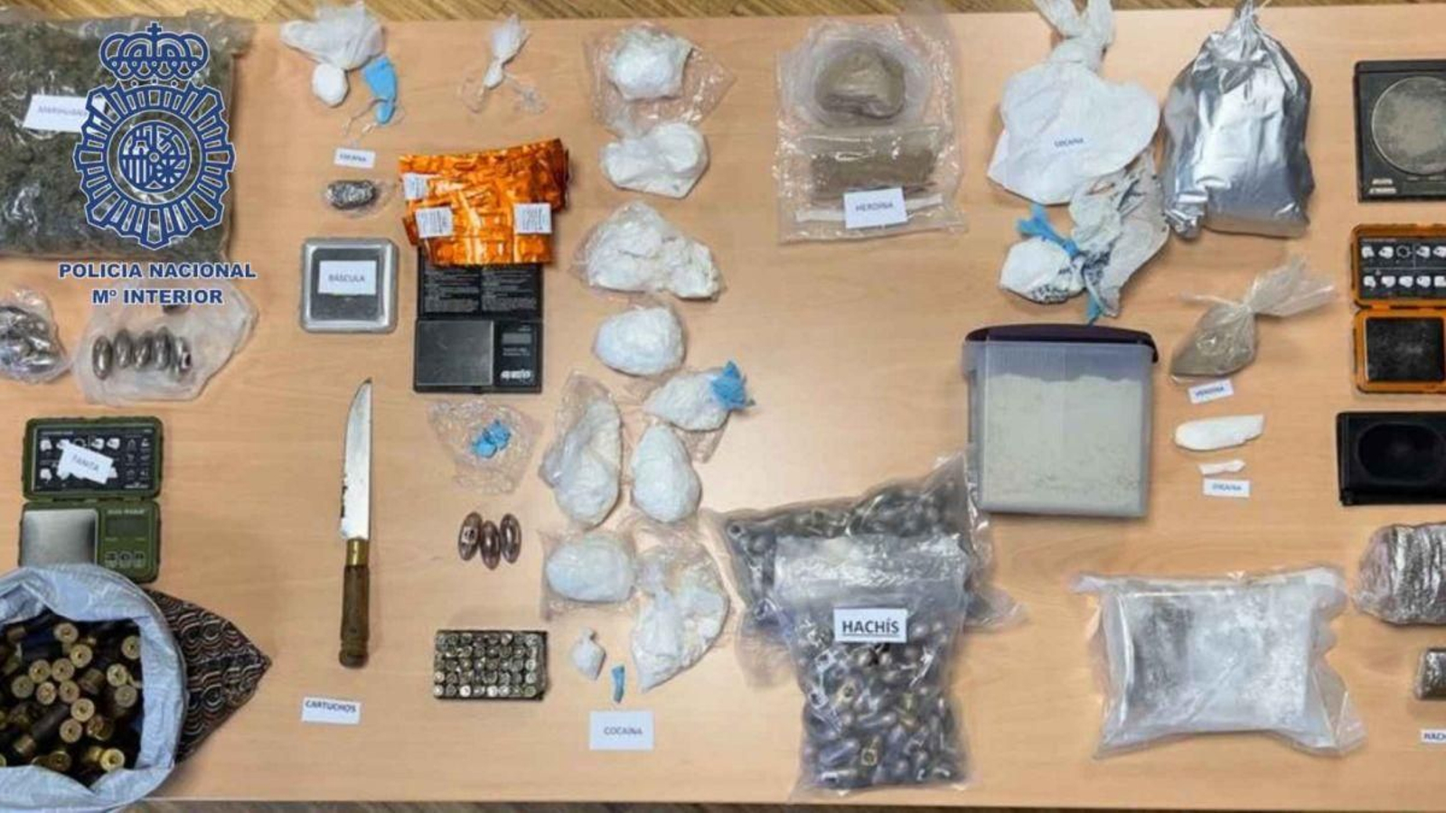 Parte del material incautado al padre y el hijo en Bouzas.