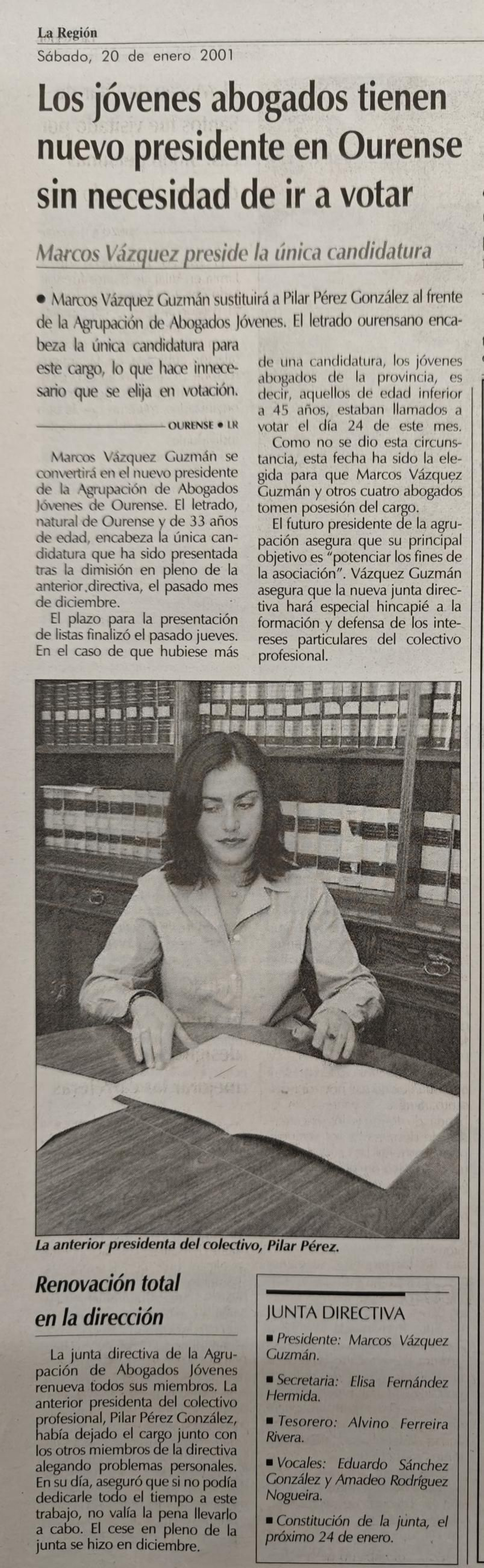 20 de enero de 2001.