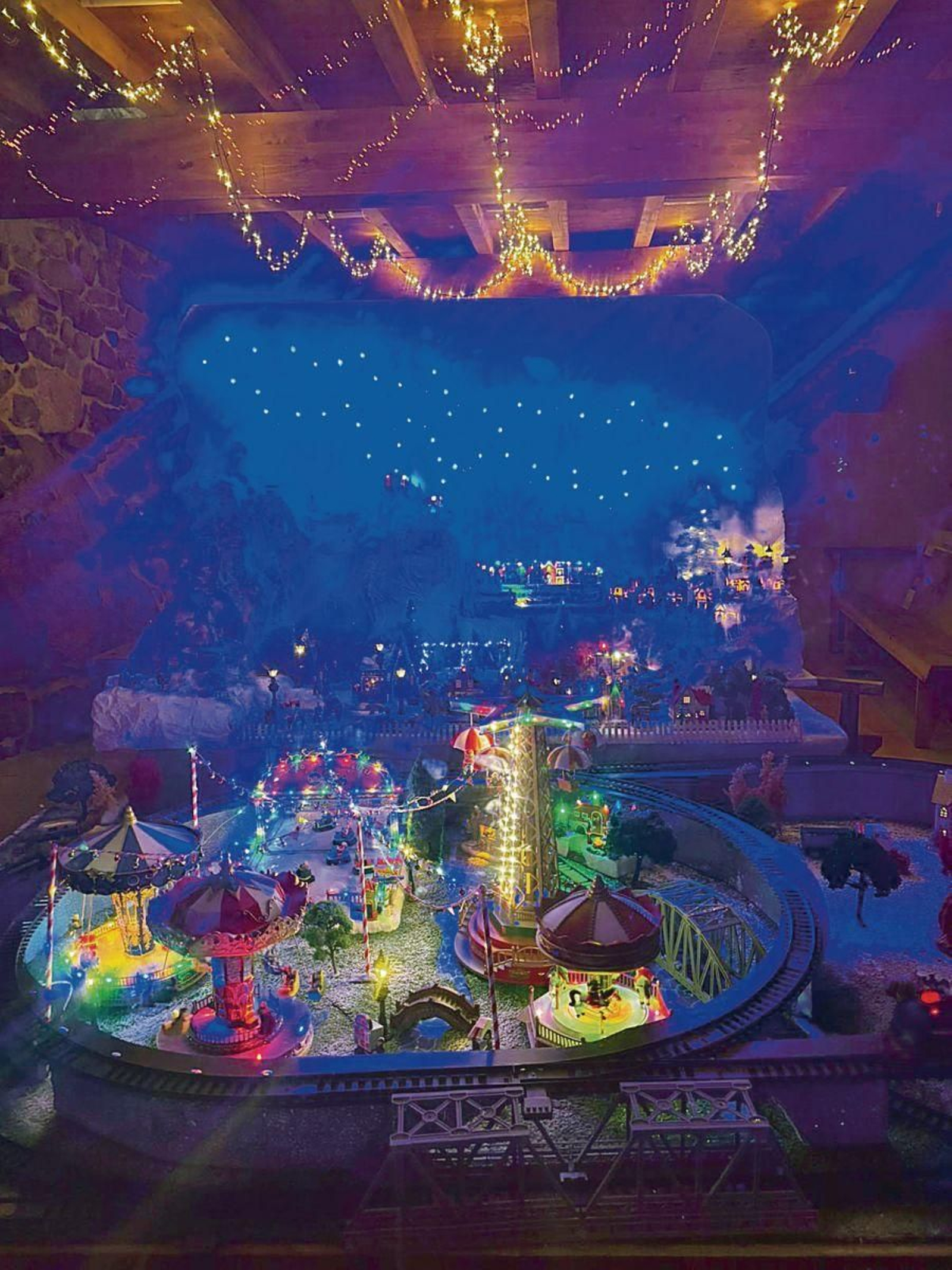 El pueblo navideño, una de las decoraciones principales.