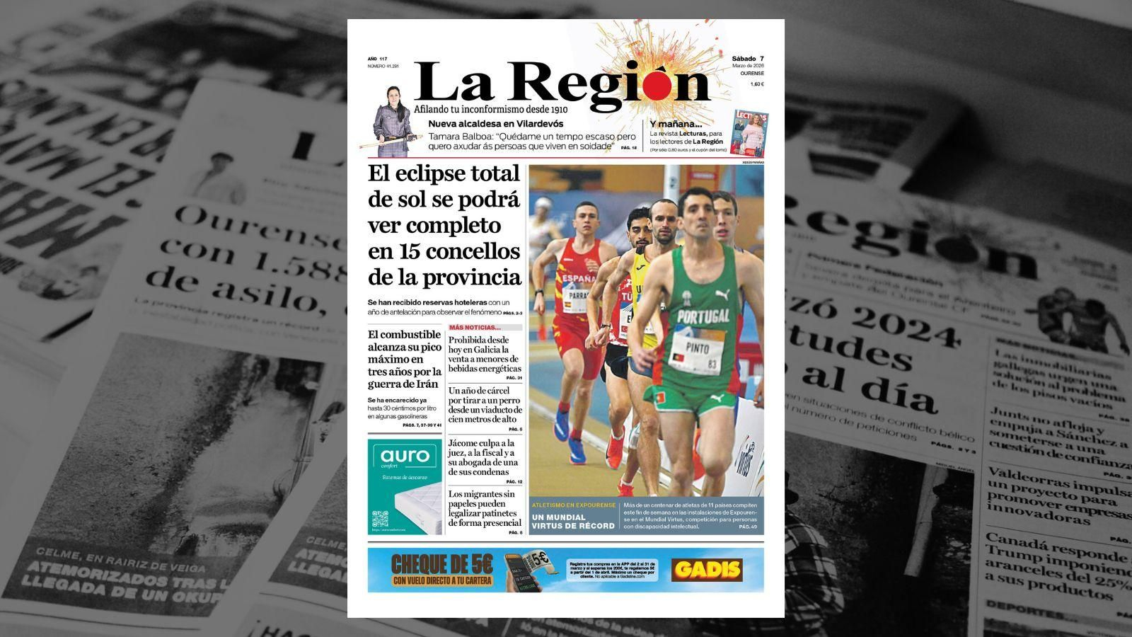 Los titulares de La Región de este sábado, 7 de marzo