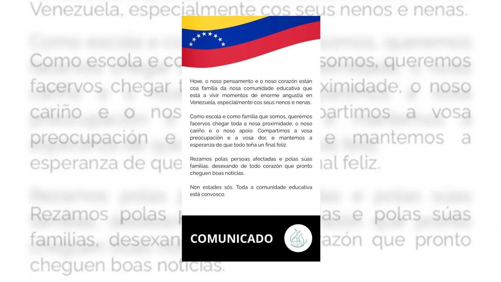 Comunicado del colegio.