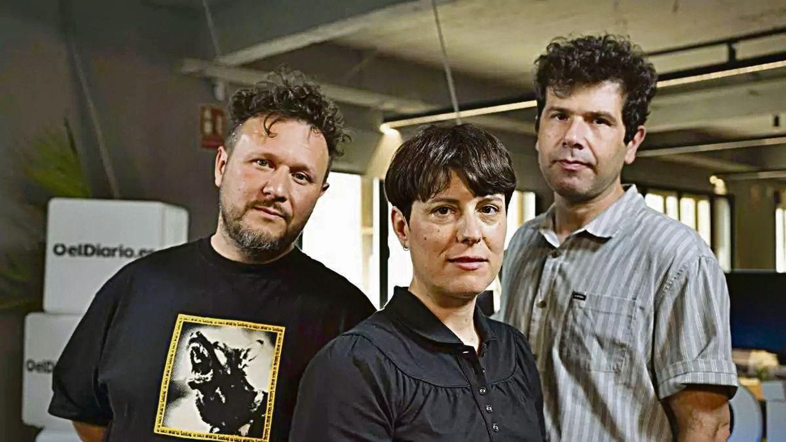 Rodrigo Caamaño, Isa Cea y Rafa Mallo, componentes del grupo coruñés Triángulo de Amor Bizarro.