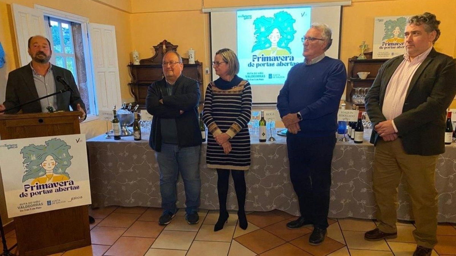 Xosé Merelles, Joaquín Sánchez, Mari Carmen González, Alfredo García y Cecilio Santalices.